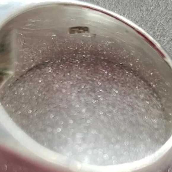 Men's Heavy Square Silver and Lapis Ring, Size 11 - Picture 2 of 2